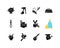 Kitchen tools black glyph icons set on white space