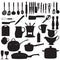 Kitchen tools Silhouette Vector illustration