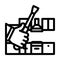 kitchen unit repairs line icon vector illustration