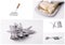 Kitchen utensils collage