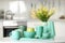 Kitchen utensils in different mint color shades