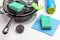 Kitchen utensils and dishwashing detergents