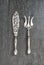 Kitchen utensils knife fork silver cutlery