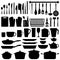 Kitchen Utensils Silhouette Vector