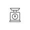 Kitchen weight scale outline icon