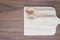 Kitchen were, wood dish , spoon and fork on wooden table, top vi
