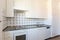 Kitchen with white and tile, vintage furniture