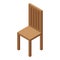 Kitchen wood chair icon, isometric style