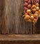 Kitchen wooden table wall background onions brunch