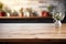 Kitchen Wooden Tabletop and Background Blur AI Generated Illustration