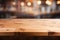 Kitchen Wooden Tabletop and Background Blur AI Generated Illustration