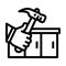 kitchen worktop repair line icon vector illustration