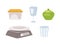 Kitchenware items vector set