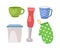 Kitchenware items vector set