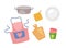 Kitchenware items vector set