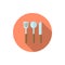 Kitchenware knife, spoon, spatula vector icon, flat design, long shadow