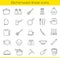 Kitchenware linear icons set