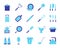 Kitchenware simple color flat icons vector set