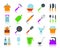 Kitchenware simple flat color icons vector set