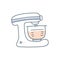 Kitchenware stand mixer, electronic food and cake maker cartoon flat illustration symbol vector