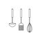 Kitchenware vector icons, soup spoon, ladle,