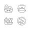 Kitcken dinnerware linear icons set