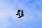 Kite on the blue sky looks like ship