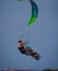 Kite Boarder in Florida flies dramatically through the sky