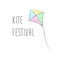 Kite festival hand drawn logo vector