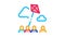 kite flying in crowded place Icon Animation