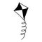 kite hand drawn doodle. , minimalism, scandinavian, monochrome, nordic. toy, wind, flying, ribbon, tail. sticker, icon.