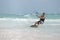 Kite surfer in Caribbean