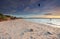 Kite Surfers at sunset on Silver Beach, Botany Bay Australia