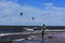 Kite Surfers and Windsurfers at Tiscornia Park, Lake Michigan