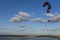 Kite surfing on an canary lagoon.