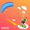 Kite Surfing Isometric Background