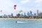 Kite surfing on St Kilda Beach in Melbourne