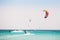 Kite surfing in Tarifa, Spain. Tarifa is most popular places in Spain for kitesurfing