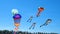 Kite that turns on itself with other acrobatics kites
