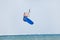 Kiteboarder jumps