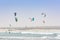 Kiteboarders in waves Boa Vista Cape Verde