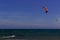 Kiteboarding, itesurfing at sunset in Mui Ne beach, Vietnam Phan Thiet