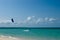 Kitesurf,beautiful panorama of the sea of Zanzibar