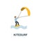 Kitesurf icon. Flat sign element from extreme sport collection. Creative Kitesurf icon for web design, templates