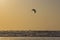 Kitesurf at sea on a sunset, Arambol beach, Goa, India
