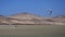 Kitesurfer on Risco del Paso beach, Fuerteventura, Canary islands