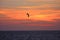 Kitesurfer at sunset