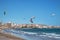 Kitesurfers in el Medano Beach in Tenerife, Canary island, Spain.