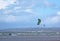 Kitesurfers riding at Troon, Scotland