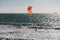 Kitesurfers in the water in Scarborouhg, one of the most popular beaches of Perth on the Indian Ocean